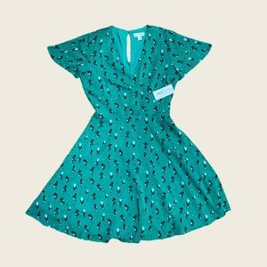 Heart Ditsy Green Dress